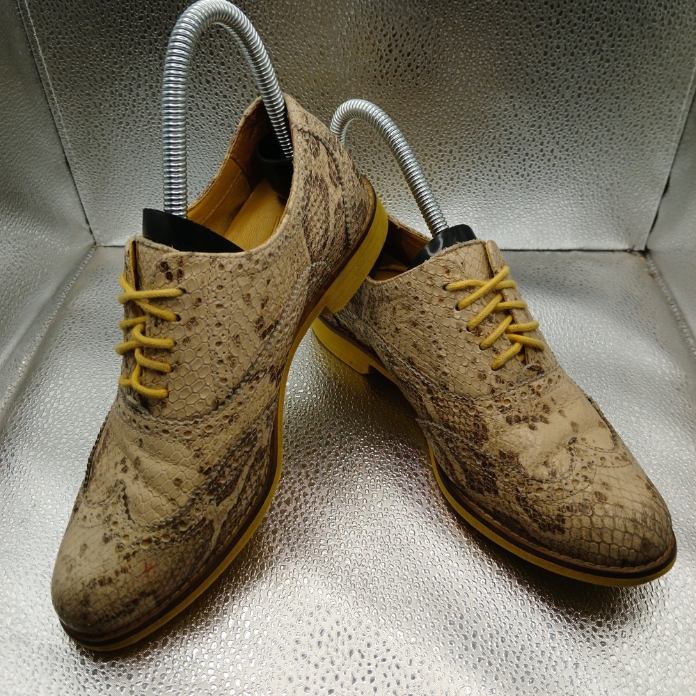 Cole Haan Brown & Yellow Snakeskin Stamped Women's Size 6B